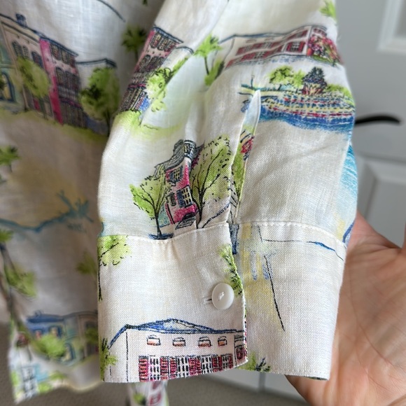 Chico's 100% Linen, No Iron European Coastal Inspire Button Down Top - Picture 10 of 11